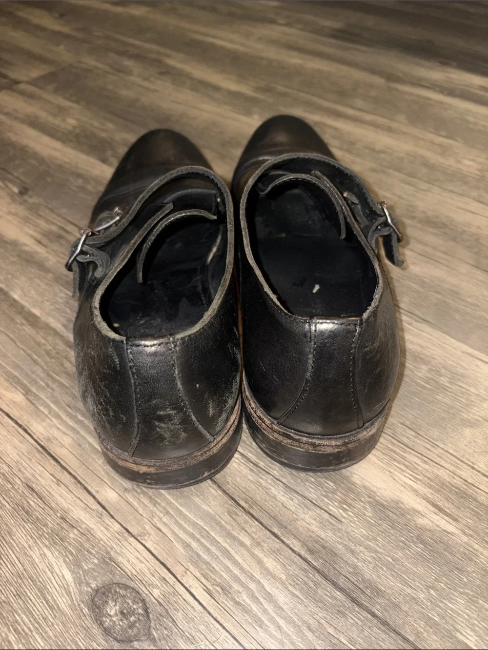 All Saints Men's Black Hynes Monk Shoes size US 10 UK 9  EU 43